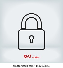 Lock vector icon, stock vector illustration flat design style