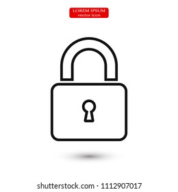 Lock vector icon, stock vector illustration flat design style