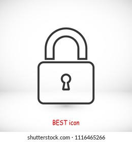 Lock vector icon, stock vector illustration flat design style