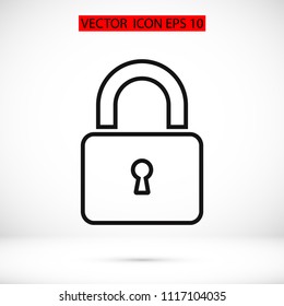 Lock vector icon, stock vector illustration flat design style