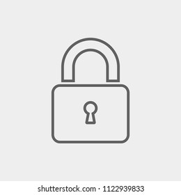 Lock vector icon, stock vector illustration flat design style