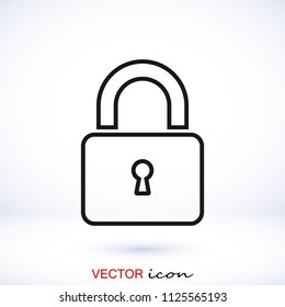Lock vector icon, stock vector illustration flat design style