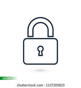 Lock vector icon, stock vector illustration flat design style