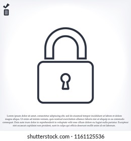 Lock vector icon, stock vector illustration flat design style