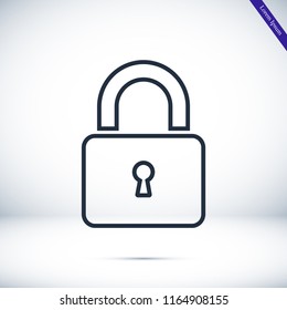 Lock vector icon, stock vector illustration flat design style