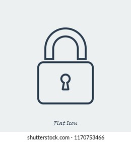 Lock vector icon, stock vector illustration flat design style