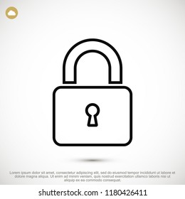 Lock vector icon, stock vector illustration flat design style