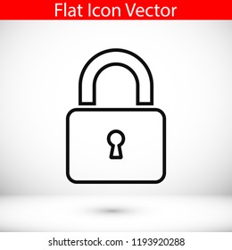 Lock vector icon, stock vector illustration flat design style