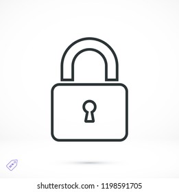 Lock vector icon, stock vector illustration flat design style