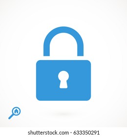 Lock vector icon, stock vector illustration flat design style