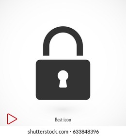 Lock vector icon, stock vector illustration flat design style