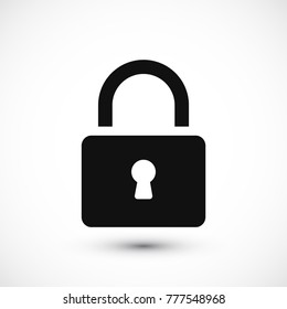 Lock vector icon, stock vector illustration flat design style