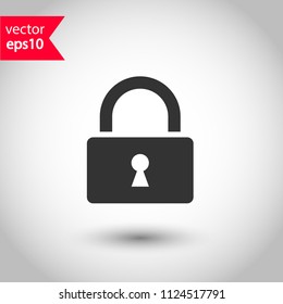 Lock vector icon. Studio background. EPS 10 vector sign.