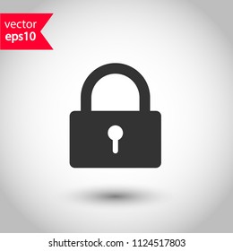 Lock vector icon. Studio background. EPS 10 vector sign.