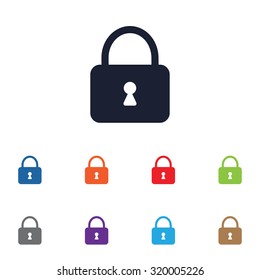 Lock vector icon for web and mobile