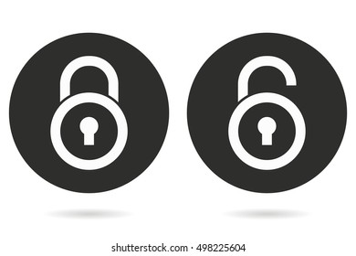 Lock vector icon. White illustration isolated on black background for graphic and web design.