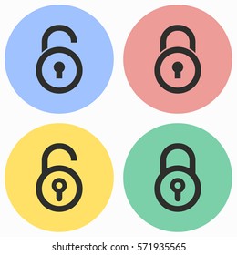 Lock vector icons set. Black illustration isolated for graphic and web design.