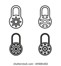 Lock vector icons set. Black Illustration isolated for graphic and web design.