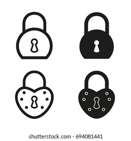 Lock vector icons set. Black Illustration isolated for graphic and web design.