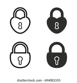 Lock vector icons set. Black Illustration isolated for graphic and web design.