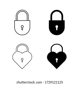 Lock vector icons set. Illustration isolated for graphic and web design.