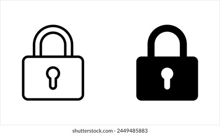 Conjunto de iconos vectoriales de bloqueo. Ilustración vectorial para gráfico y Diseño web sobre fondo blanco