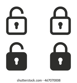 Lock vector icons set. Illustration isolated on white background for graphic and web design.