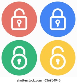 Lock vector icons set. Illustration isolated for graphic and web design.