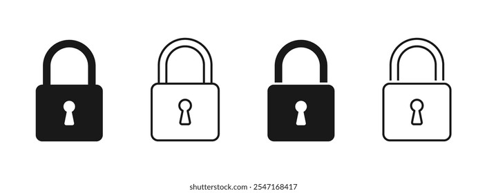 Lock vector icons in trendy flat style