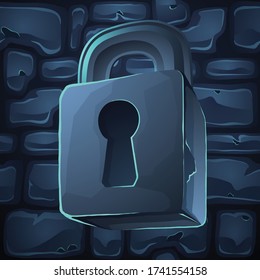 Lock vector illustration. Cartoon-style icon for a game interface, security button, etc.