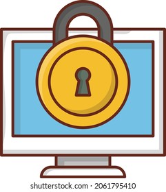 lock Vector illustration on a transparent background. Premium quality symbols. Vector Line Flat color  icon for concept and graphic design.