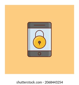 lock Vector illustration on a transparent background. Premium quality symbols.Vector line flat color icon for concept and graphic design.