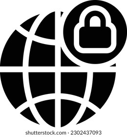 ilustración del vector de bloqueo en un fondo transparente. Símbolos de calidad superior. Iconos vectoriales de glifos para diseño de conceptos y gráficos. 
