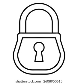 Lock vector line art on white baclground