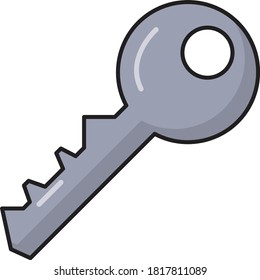 lock vector line flat icon 