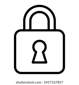 Lock Vector Line Icon Design