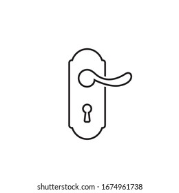 Lock vector line icon, door handle icon in trendy flat style. Vector