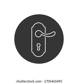 Lock vector line icon, door handle icon in trendy flat style. Vector