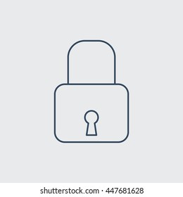 Lock Vector Line Icon. Eps-10