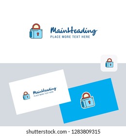 Lock  vector logotype with business card template. Elegant corporate identity. - Vector