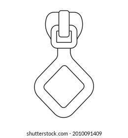 Lock vector outline icon. Vector illustration zipper on white background. Isolated outline illustration icon of lock .