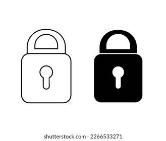 Lock vector. lock vector and outline illustration