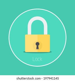 Lock : Vector padlock icon flat design