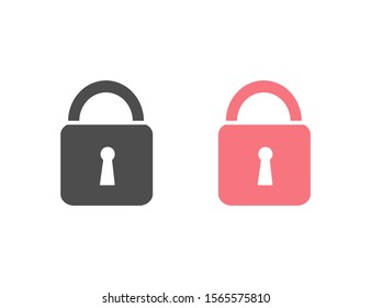 Lock vector set icon in flat style