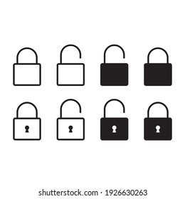 Lock vector simple icon set