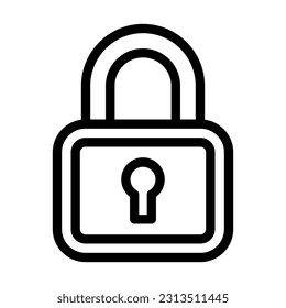 Lock Vector Thick Line Icon For Personal And Commercial Use.
