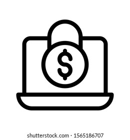 lock vector thin line icon 