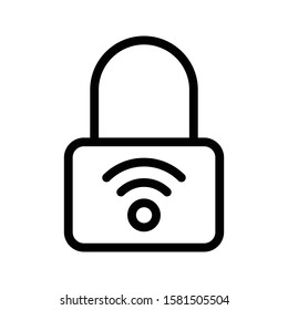 lock vector thin line icon 