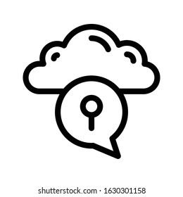 lock vector thin line icon 