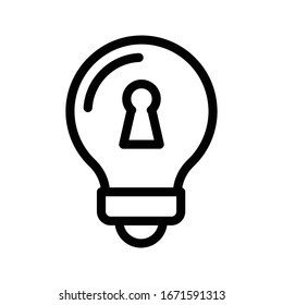 lock vector thin line icon 